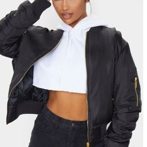 PLT | Pretty Little Thing Alexus Black Bomber Jacket